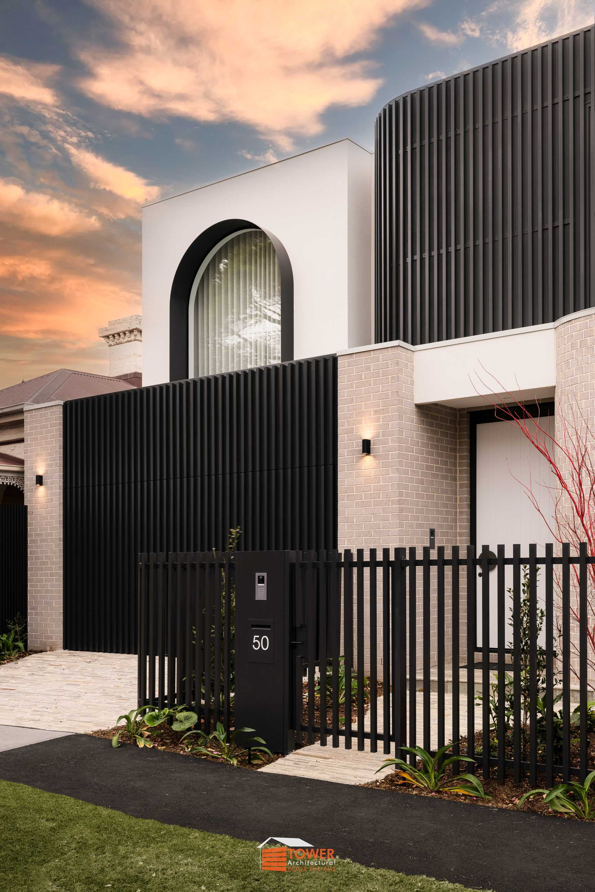 Suburban modern home with timber accents