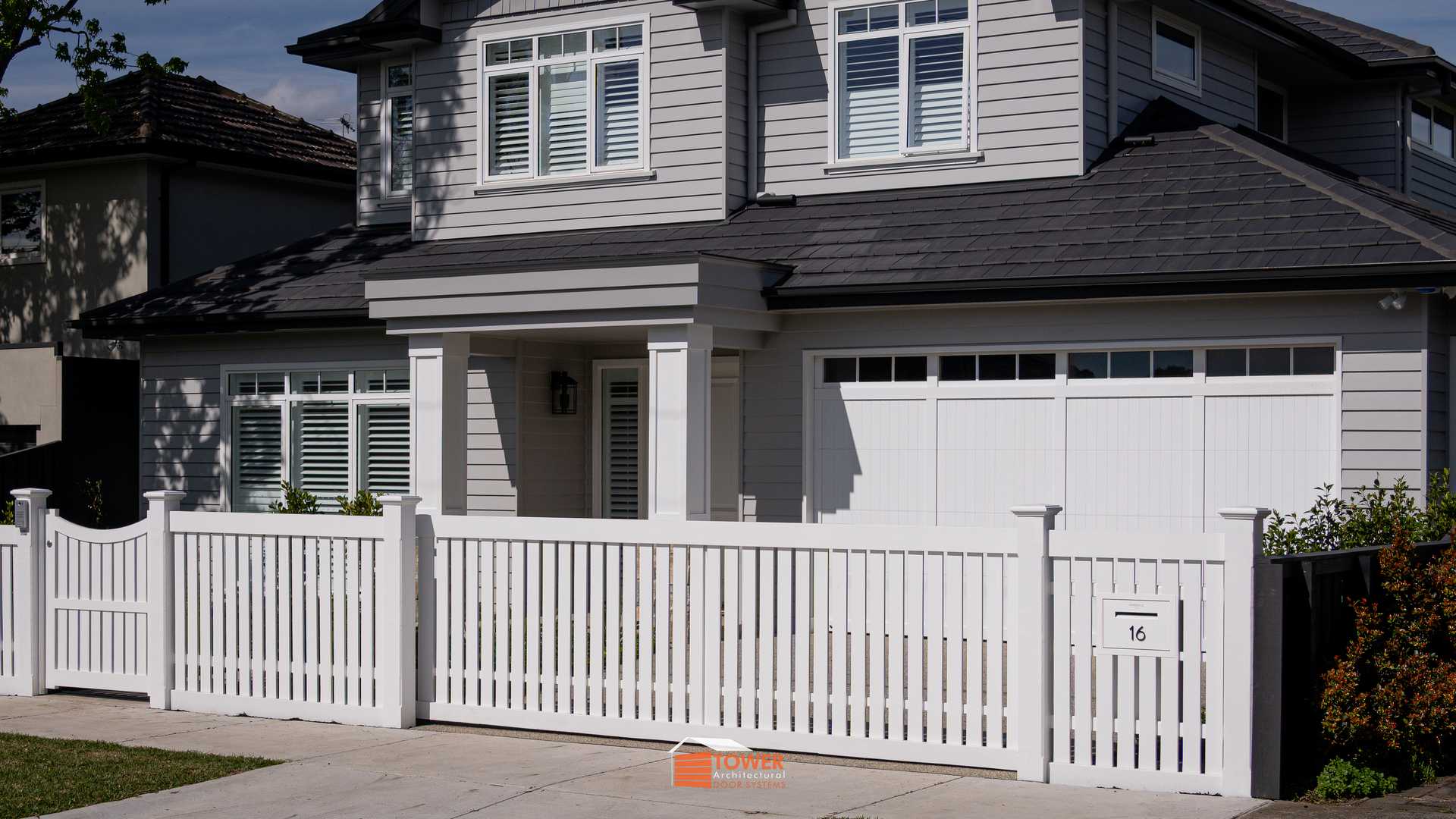 Tower Provincial Style — Textura White V-Groove with cast iron hardware